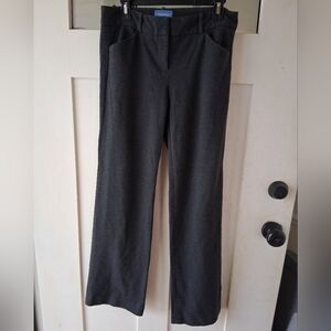 Women's Straight-Leg Knit Pants in Charcoal Gray